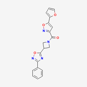 molecular formula C19H14N4O4 B2698922 (5-(呋喃-2-基)异噁唑-3-基)(3-(3-苯基-1,2,4-噁二唑-5-基)氮杂环丁烷-1-基)甲酮 CAS No. 1251545-32-0