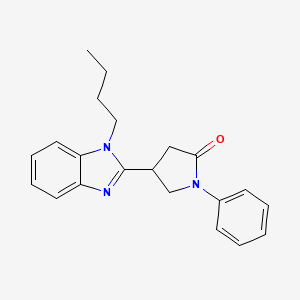 molecular formula C21H23N3O B2698924 4-(1-Butylbenzimidazol-2-yl)-1-phenylpyrrolidin-2-one CAS No. 433701-12-3