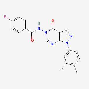 N-(1-(3,4-dimethylphenyl)-4-oxo-1H-pyrazolo[3,4-d]pyrimidin-5(4H)-yl)-4-fluorobenzamide