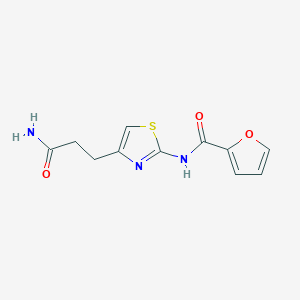 molecular formula C11H11N3O3S B2698926 N-(4-(3-氨基-3-氧代丙基)噻唑-2-基)呋喃-2-甲酰胺 CAS No. 1021256-54-1