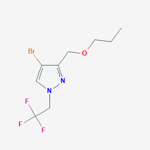 molecular formula C9H12BrF3N2O B2698930 4-bromo-3-(propoxymethyl)-1-(2,2,2-trifluoroethyl)-1H-pyrazole CAS No. 1856019-16-3