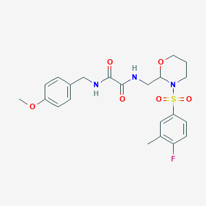 N1-((3-((4-fluoro-3-methylphenyl)sulfonyl)-1,3-oxazinan-2-yl)methyl)-N2-(4-methoxybenzyl)oxalamide