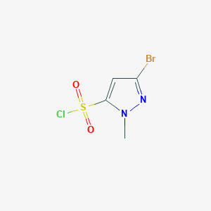 molecular formula C4H4BrClN2O2S B2698935 3-bromo-1-methyl-1H-pyrazole-5-sulfonyl chloride CAS No. 1936381-19-9