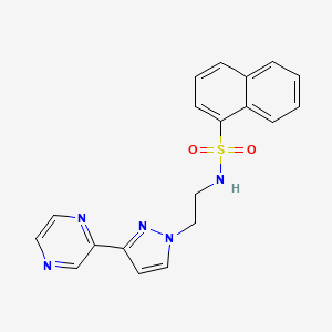 molecular formula C19H17N5O2S B2698946 N-(2-(3-(嘧啶-2-基)-1H-嘧啶-1-基)乙基)萘磺酰胺 CAS No. 2034416-10-7
