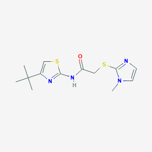 molecular formula C13H18N4OS2 B269895 N-(4-tert-butyl-1,3-thiazol-2-yl)-2-[(1-methyl-1H-imidazol-2-yl)sulfanyl]acetamide 