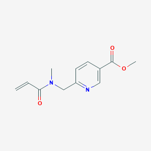 molecular formula C12H14N2O3 B2698954 Methyl 6-[[methyl(prop-2-enoyl)amino]methyl]pyridine-3-carboxylate CAS No. 2411253-00-2