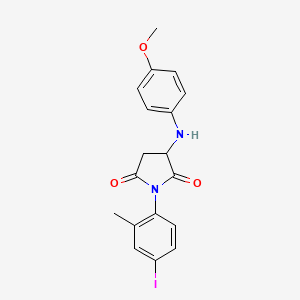 molecular formula C18H17IN2O3 B2698957 1-(4-Iodo-2-methylphenyl)-3-[(4-methoxyphenyl)amino]pyrrolidine-2,5-dione CAS No. 1042697-01-7