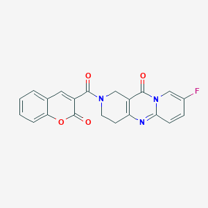 molecular formula C21H14FN3O4 B2698960 8-氟-2-(2-氧代-2H-香豆素-3-甲酰)-3,4-二氢-1H-二嘧啶-11(2H)-酮 CAS No. 2034274-82-1