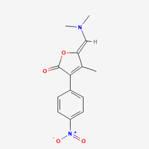 molecular formula C14H14N2O4 B2698963 5-((Dimethylamino)methylene)-4-methyl-3-(4-nitrophenyl)-2(5H)-furanone CAS No. 338976-32-2