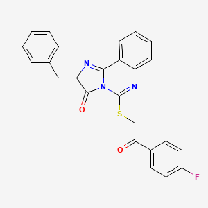 molecular formula C25H18FN3O2S B2698968 2-苄基-5-[2-(4-氟苯基)-2-氧代乙基]硫代-2H-咪唑并[1,2-c]喹唑啉-3-酮 CAS No. 957948-84-4