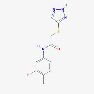 molecular formula C11H11FN4OS B269897 N-(3-fluoro-4-methylphenyl)-2-(1H-1,2,3-triazol-5-ylsulfanyl)acetamide 