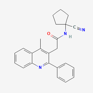 molecular formula C24H23N3O B2698973 N-(1-cyanocyclopentyl)-2-(4-methyl-2-phenylquinolin-3-yl)acetamide CAS No. 1424501-08-5