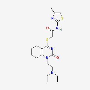 2-((1-(2-(diethylamino)ethyl)-2-oxo-1,2,5,6,7,8-hexahydroquinazolin-4-yl)thio)-N-(4-methylthiazol-2-yl)acetamide