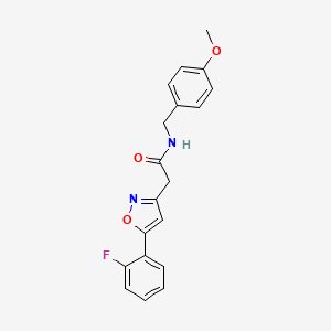 molecular formula C19H17FN2O3 B2698994 2-(5-(2-氟苯基)异噁唑-3-基)-N-(4-甲氧基苄基)乙酰胺 CAS No. 1209651-92-2