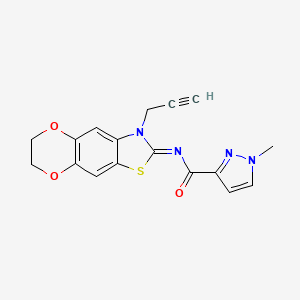 (Z)-1-methyl-N-(3-(prop-2-yn-1-yl)-6,7-dihydro-[1,4]dioxino[2',3':4,5]benzo[1,2-d]thiazol-2(3H)-ylidene)-1H-pyrazole-3-carboxamide