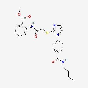methyl 2-(2-((1-(4-(butylcarbamoyl)phenyl)-1H-imidazol-2-yl)thio)acetamido)benzoate