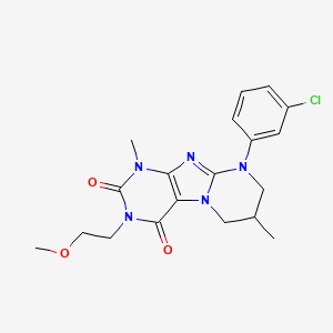 9-(3-chlorophenyl)-3-(2-methoxyethyl)-1,7-dimethyl-6,7,8,9-tetrahydropyrimido[2,1-f]purine-2,4(1H,3H)-dione