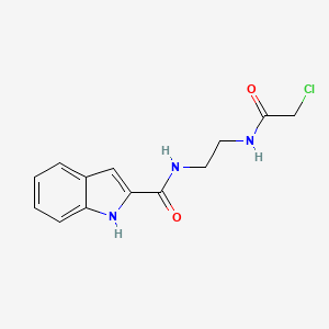 molecular formula C13H14ClN3O2 B2699015 N-[2-[(2-Chloroacetyl)amino]ethyl]-1H-indole-2-carboxamide CAS No. 2411241-06-8