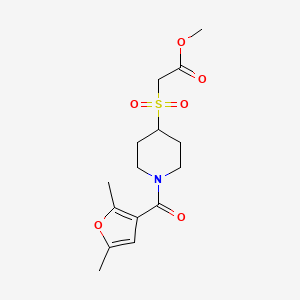 Methyl 2-((1-(2,5-dimethylfuran-3-carbonyl)piperidin-4-yl)sulfonyl)acetate