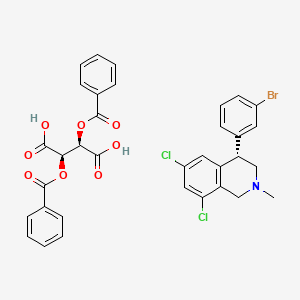 molecular formula C34H28BrCl2NO8 B2699022 (2R,3R)-2,3-bis(benzoyloxy)butanedioic acid, (4S)-4-(3-bromophenyl)-6,8-dichloro-2-methyl-1,2,3,4-tetrahydroisoquinoline CAS No. 1870821-30-9
