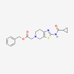 benzyl 2-(2-(cyclopropanecarboxamido)-6,7-dihydrothiazolo[5,4-c]pyridin-5(4H)-yl)acetate