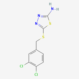 molecular formula C9H7Cl2N3S2 B2699028 5-{[(3,4-Dichlorophenyl)methyl]sulfanyl}-1,3,4-thiadiazol-2-amine CAS No. 384816-41-5