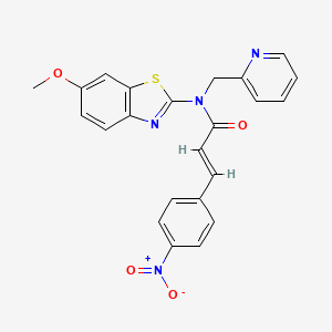 (E)-N-(6-methoxybenzo[d]thiazol-2-yl)-3-(4-nitrophenyl)-N-(pyridin-2-ylmethyl)acrylamide