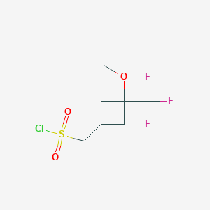 molecular formula C7H10ClF3O3S B2699036 [3-甲氧基-3-(三氟甲基)环丁基]甲磺酰氯 CAS No. 2402830-11-7