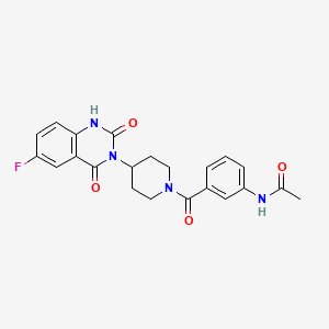 molecular formula C22H21FN4O4 B2699041 N-(3-(4-(6-fluoro-2,4-dioxo-1,2-dihydroquinazolin-3(4H)-yl)piperidine-1-carbonyl)phenyl)acetamide CAS No. 2034367-76-3