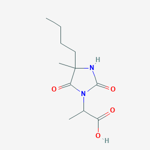 molecular formula C11H18N2O4 B2699050 2-(4-Butyl-4-methyl-2,5-dioxoimidazolidin-1-yl)propanoic acid CAS No. 1101743-53-6