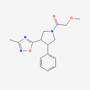molecular formula C16H19N3O3 B2699051 2-甲氧基-1-(3-(3-甲基-1,2,4-噁二唑-5-基)-4-苯基吡咯烷-1-基)乙酮 CAS No. 1903716-63-1