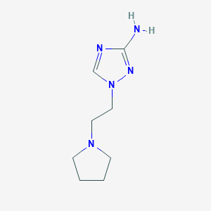 molecular formula C8H15N5 B2699052 1-[2-(Pyrrolidin-1-yl)ethyl]-1H-1,2,4-triazol-3-amine CAS No. 1697038-41-7
