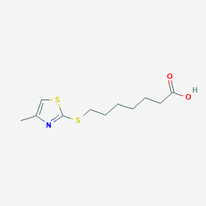 molecular formula C11H17NO2S2 B2699058 7-(4-Methyl-thiazol-2-ylsulfanyl)-heptanoic acid CAS No. 40107-51-5