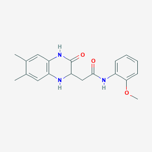 2-(6,7-dimethyl-3-oxo-1,2,3,4-tetrahydroquinoxalin-2-yl)-N-(2-methoxyphenyl)acetamide