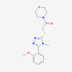 molecular formula C16H20N4O3S B269907 2-{[5-(2-methoxyphenyl)-4-methyl-4H-1,2,4-triazol-3-yl]sulfanyl}-1-(morpholin-4-yl)ethanone 