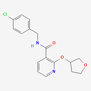 molecular formula C17H17ClN2O3 B2699072 N-(4-chlorobenzyl)-2-((tetrahydrofuran-3-yl)oxy)nicotinamide CAS No. 2034271-72-0