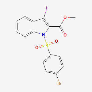 molecular formula C16H11BrINO4S B2699078 methyl 1-[(4-bromophenyl)sulfonyl]-3-iodo-1H-indole-2-carboxylate CAS No. 860611-95-6