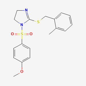 1-((4-methoxyphenyl)sulfonyl)-2-((2-methylbenzyl)thio)-4,5-dihydro-1H-imidazole