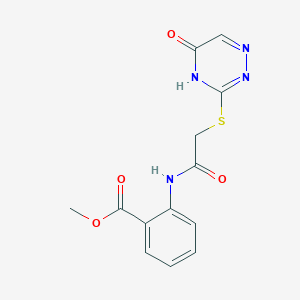 molecular formula C13H12N4O4S B2699085 Methyl 2-(2-((5-oxo-4,5-dihydro-1,2,4-triazin-3-yl)thio)acetamido)benzoate CAS No. 857491-75-9