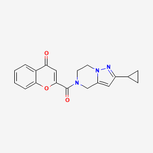 molecular formula C19H17N3O3 B2699086 2-(2-环丙基-4,5,6,7-四氢吡唑并[1,5-a]吡嗪-5-甲酰)-4H-香豆素-4-酮 CAS No. 2034293-33-7