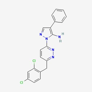 molecular formula C20H15Cl2N5 B2699092 1-[6-(2,4-dichlorobenzyl)-3-pyridazinyl]-4-phenyl-1H-pyrazol-5-amine CAS No. 321385-81-3