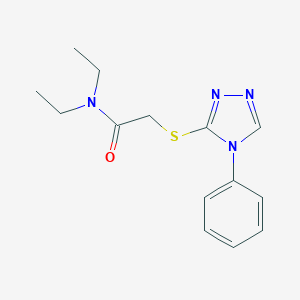 molecular formula C14H18N4OS B269910 N,N-diethyl-2-[(4-phenyl-4H-1,2,4-triazol-3-yl)sulfanyl]acetamide 