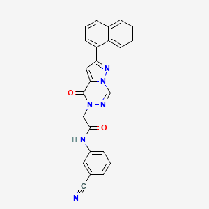 molecular formula C24H16N6O2 B2699100 N-(3-cyanophenyl)-2-(2-(naphthalen-1-yl)-4-oxopyrazolo[1,5-d][1,2,4]triazin-5(4H)-yl)acetamide CAS No. 1326883-43-5