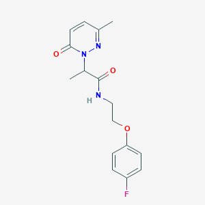 molecular formula C16H18FN3O3 B2699103 N-(2-(4-fluorophenoxy)ethyl)-2-(3-methyl-6-oxopyridazin-1(6H)-yl)propanamide CAS No. 1235074-66-4