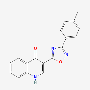 molecular formula C18H13N3O2 B2699108 3-(3-(p-tolyl)-1,2,4-oxadiazol-5-yl)quinolin-4(1H)-one CAS No. 1260722-45-9