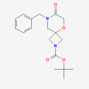 molecular formula C18H24N2O4 B2699111 Tert-butyl 8-benzyl-7-oxo-5-oxa-2,8-diazaspiro[3.5]nonane-2-carboxylate CAS No. 1803594-77-5