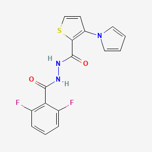molecular formula C16H11F2N3O2S B2699112 N'-(2,6-difluorobenzoyl)-3-(1H-pyrrol-1-yl)-2-thiophenecarbohydrazide CAS No. 478062-75-8