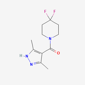 molecular formula C11H15F2N3O B2699114 (4,4-difluoropiperidin-1-yl)(3,5-dimethyl-1H-pyrazol-4-yl)methanone CAS No. 2034209-28-2