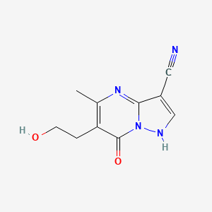 molecular formula C10H10N4O2 B2699117 6-(2-Hydroxyethyl)-5-methyl-7-oxo-4,7-dihydropyrazolo[1,5-a]pyrimidine-3-carbonitrile CAS No. 129909-65-5