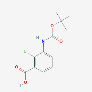 molecular formula C12H14ClNO4 B2699123 2-Chloro-3-[(2-methylpropan-2-yl)oxycarbonylamino]benzoic acid CAS No. 2248369-04-0